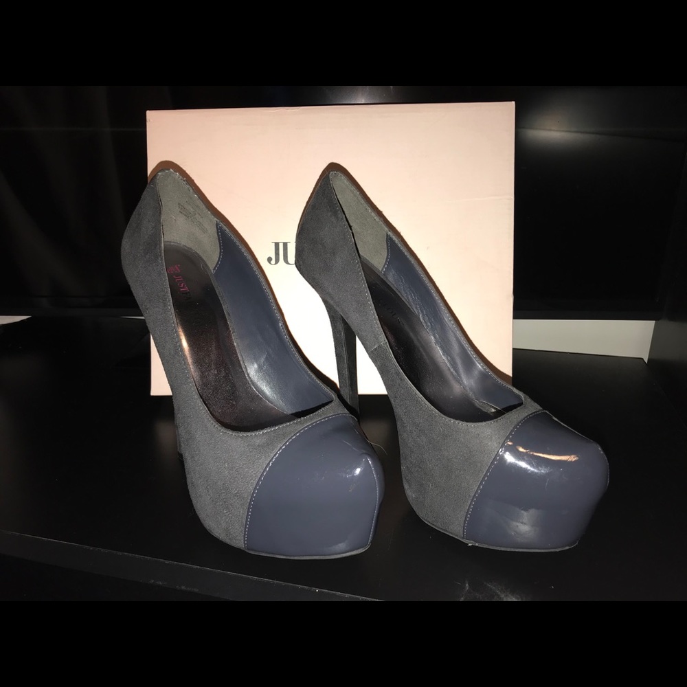 Dark Grey Platform Pumps